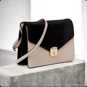 NWOT KATE SPADE SAYRAH HYDE LEATHER CALF SKIN CROSSBODY PINK & BLACK